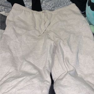 tan/off white sweatpants